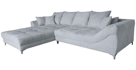 ECKSOFA Silberfarben Chenille - Chromfarben/Silberfarben, KONVENTIONELL, Textil/Metall (227/329cm) - Carryhome