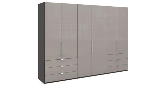 FALTTÜRENSCHRANK  in Hellgrau, Dunkelgrau  - Chromfarben/Dunkelgrau, KONVENTIONELL, Glas/Holzwerkstoff (300/216/58cm) - Venda