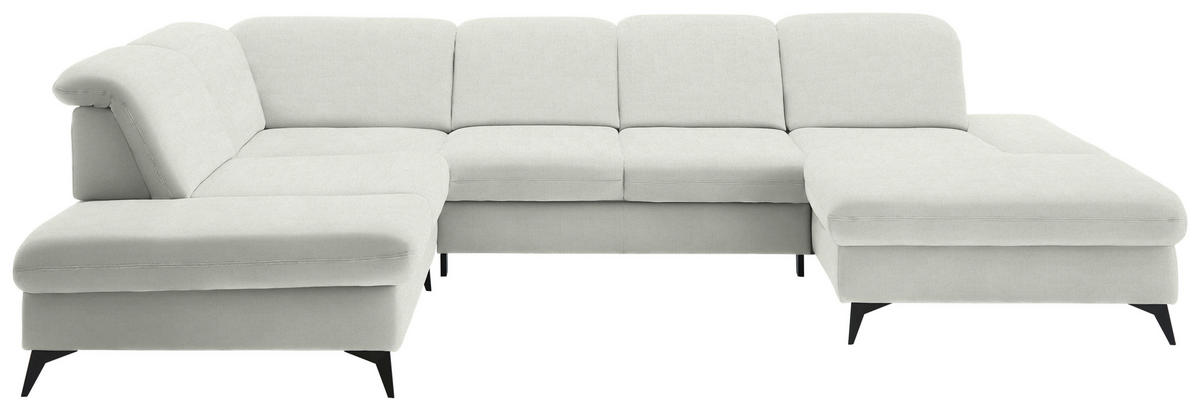 WOHNLANDSCHAFT Chenille Naturfarben  - Schwarz/Naturfarben, Design, Textil/Metall (255/364/198cm) - Beldomo Style