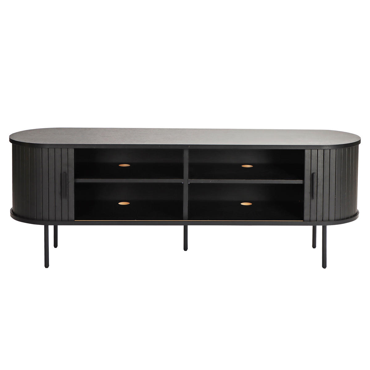 LOWBOARD  in 150/55/40 cm  - Schwarz, Design, Holzwerkstoff/Metall (150/55/40cm) - Livetastic