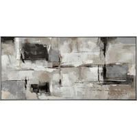 OLJNA SLIKA  150/70 cm   - srebrne barve/črna, Design, umetna masa/tekstil (150/70cm) - Monee