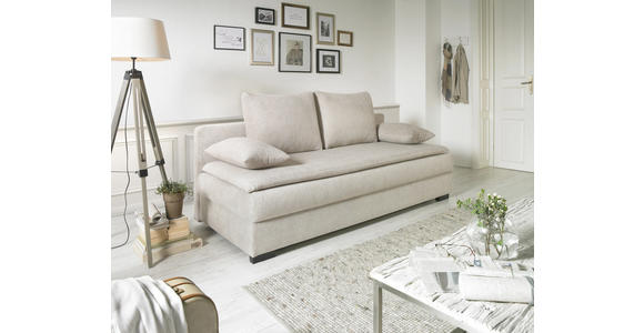 SCHLAFSOFA in Textil Orange - Schwarz/Orange, KONVENTIONELL, Kunststoff/Textil (207/74-94/90cm) - Venda