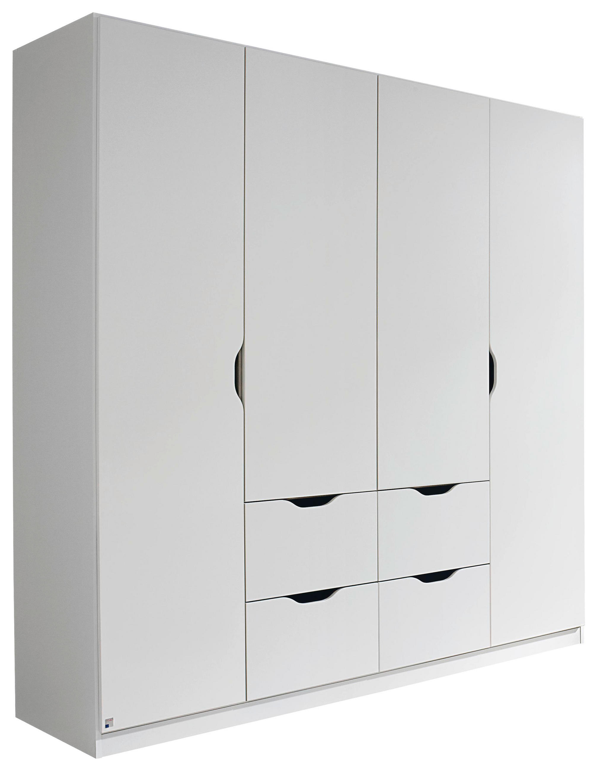 KLEIDERSCHRANK Weiß 4 Tür(en)  - Weiß, KONVENTIONELL, Holzwerkstoff (181/197/54cm) - Xora