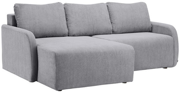 ECKSOFA  in Cord Grau  - Schwarz/Grau, KONVENTIONELL, Kunststoff/Textil (217/146cm) - Carryhome