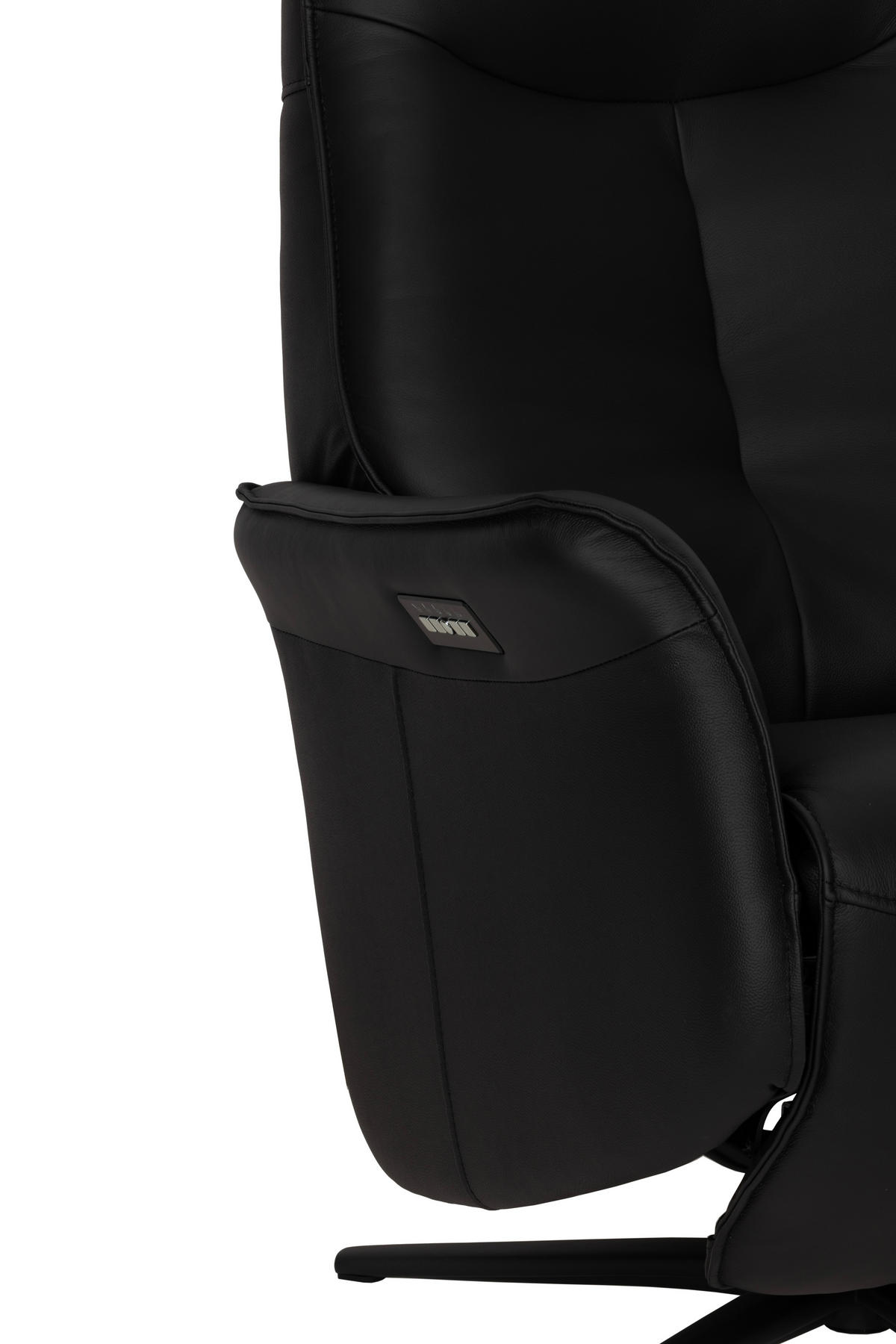 RELAXSESSEL Lederlook Echtleder    - Schwarz, Design, Leder/Holz (79/110/83cm) - Livetastic