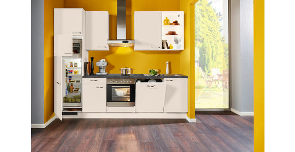 KÜCHENBLOCK 280 cm   in Grau, Kaschmir  - Kaschmir/Edelstahlfarben, KONVENTIONELL, Holzwerkstoff/Metall (280cm) - Xora