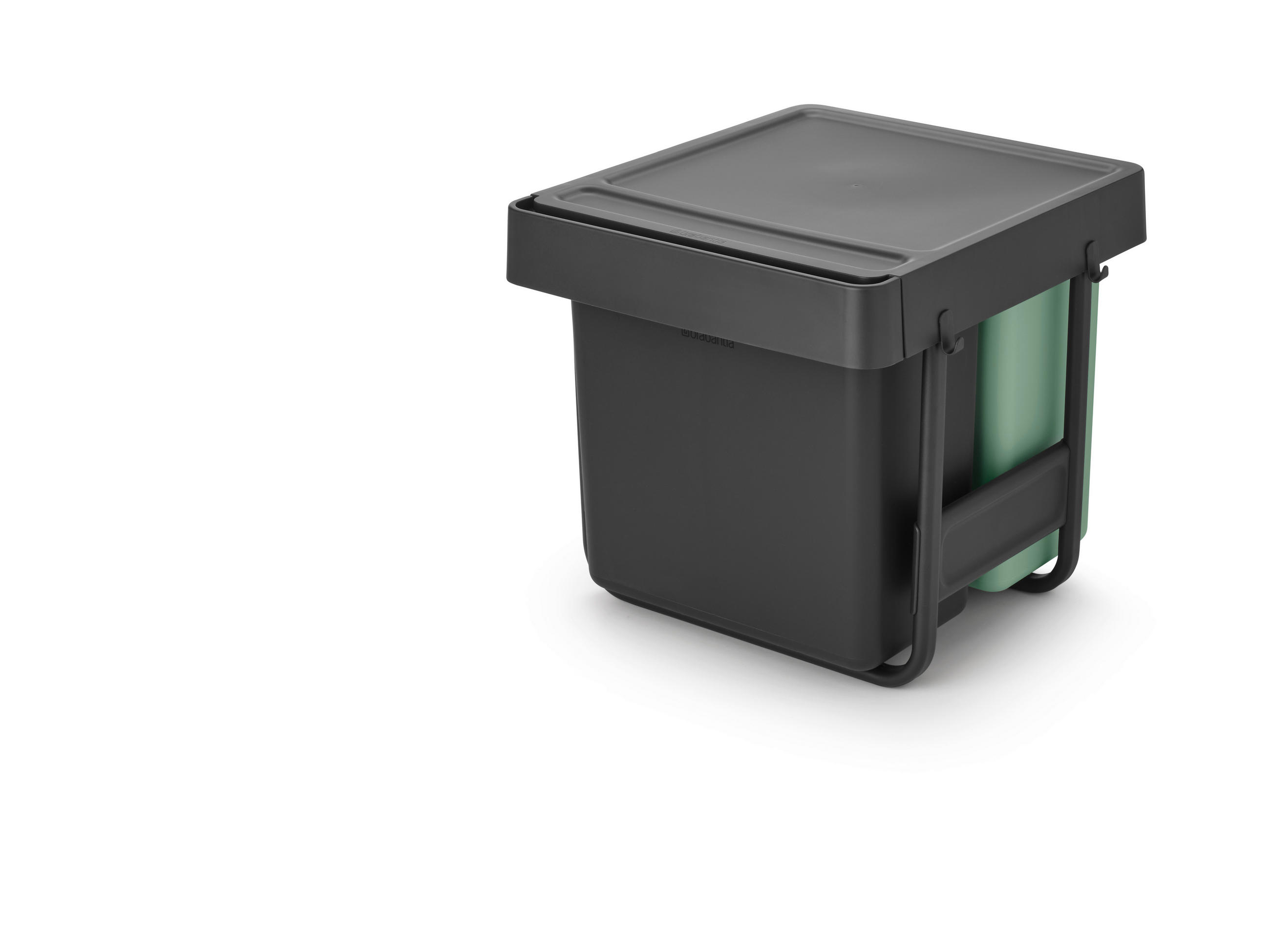 BEÉPÍTHETŐ SZEMETES 2×30 l  - sötétszürke/zöld, Basics, műanyag (40l) - Brabantia