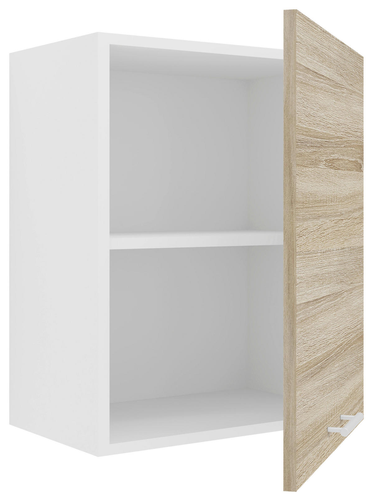 KÜCHENOBERSCHRANK 50/60/31 cm  in Weiss, Sonoma Eiche  - Weiss/Alufarben, Konventionell, Holzwerkstoff/Metall (50/60/31cm) - MID.YOU