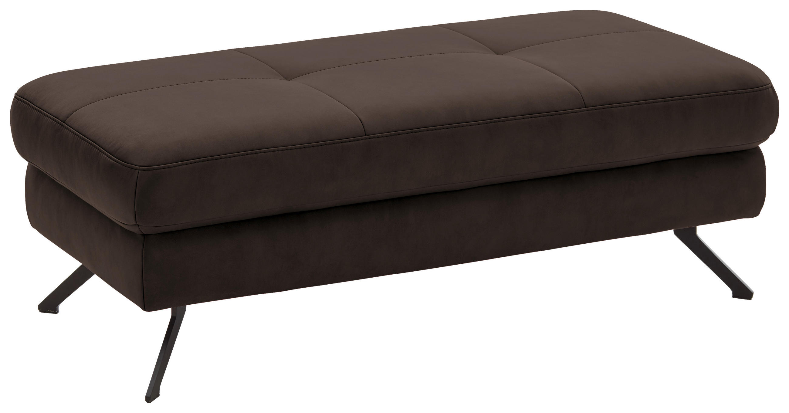 HOCKER in Textil Dunkelbraun  - Dunkelbraun/Schwarz, Design, Textil/Metall (130/47/65cm) - Beldomo System