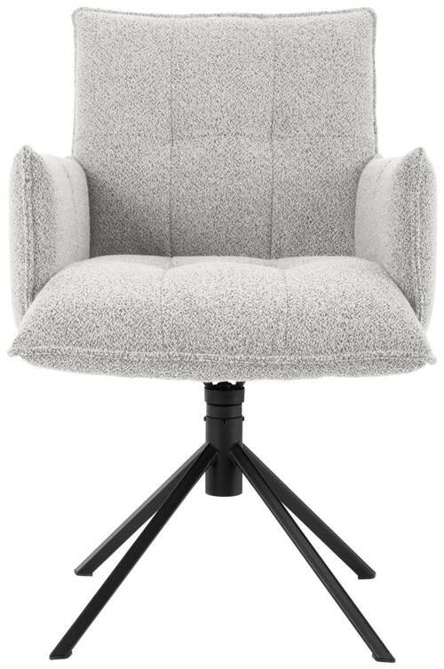 ARMLEHNSTUHL  in Flachgewebe  - Champagner/Schwarz, Design, Textil/Metall (55/85/65cm) - Valnatura