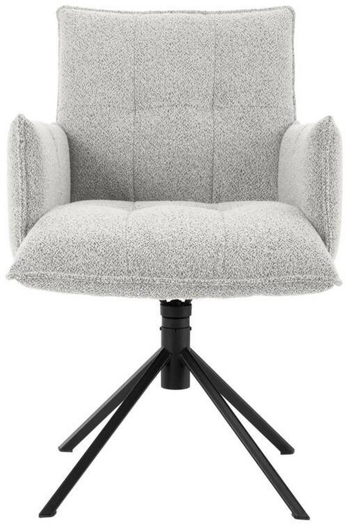 ARMLEHNSTUHL  in Flachgewebe  - Champagner/Schwarz, Design, Textil/Metall (55/85/65cm) - Valnatura