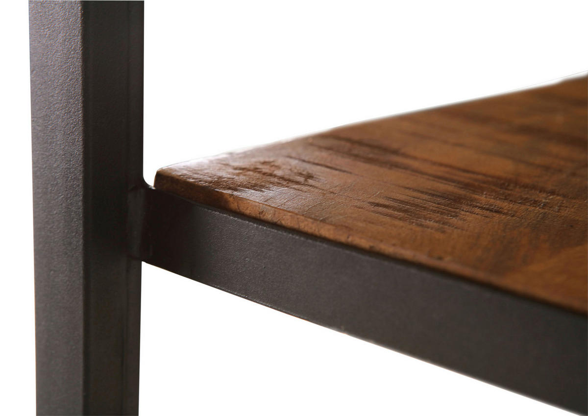 BÜCHERWAND Mangoholz massiv Naturfarben, Schwarz  - Schwarz/Naturfarben, KONVENTIONELL, Holz/Metall (127/210/45cm) - Landscape