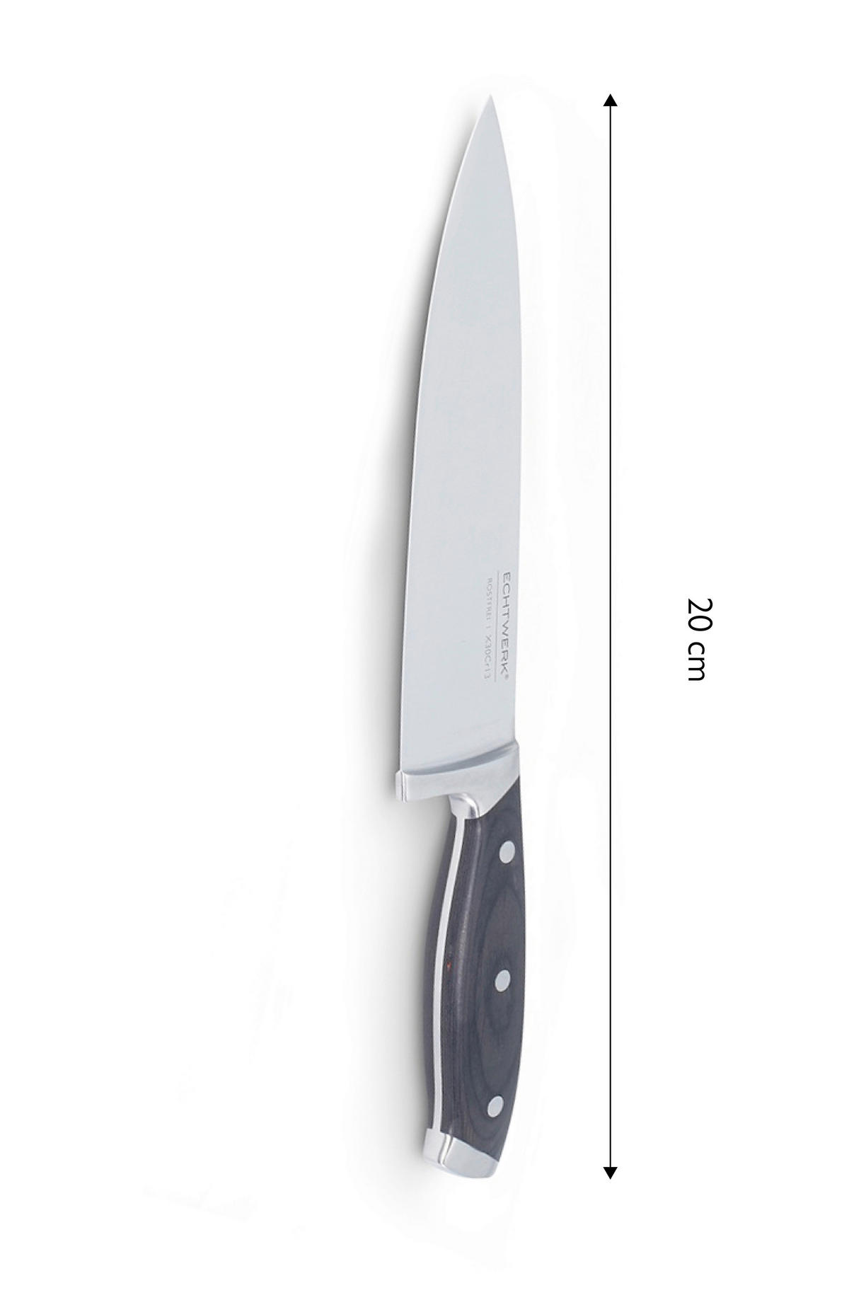 KÉSKÉSZLET 6 részes  - nemesacélszínű/barna, Basics, fém (24,5/9,5/36,4cm) - Echtwerk