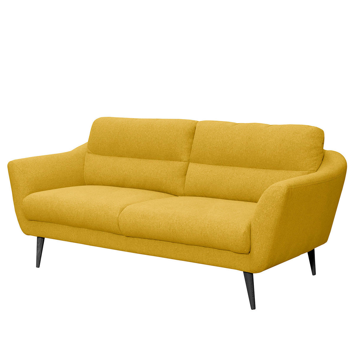 2,5-SITZER Webstoff Gelb  - Gelb/Schwarz, Design, Holz/Textil (187/87/88cm) - Livetastic