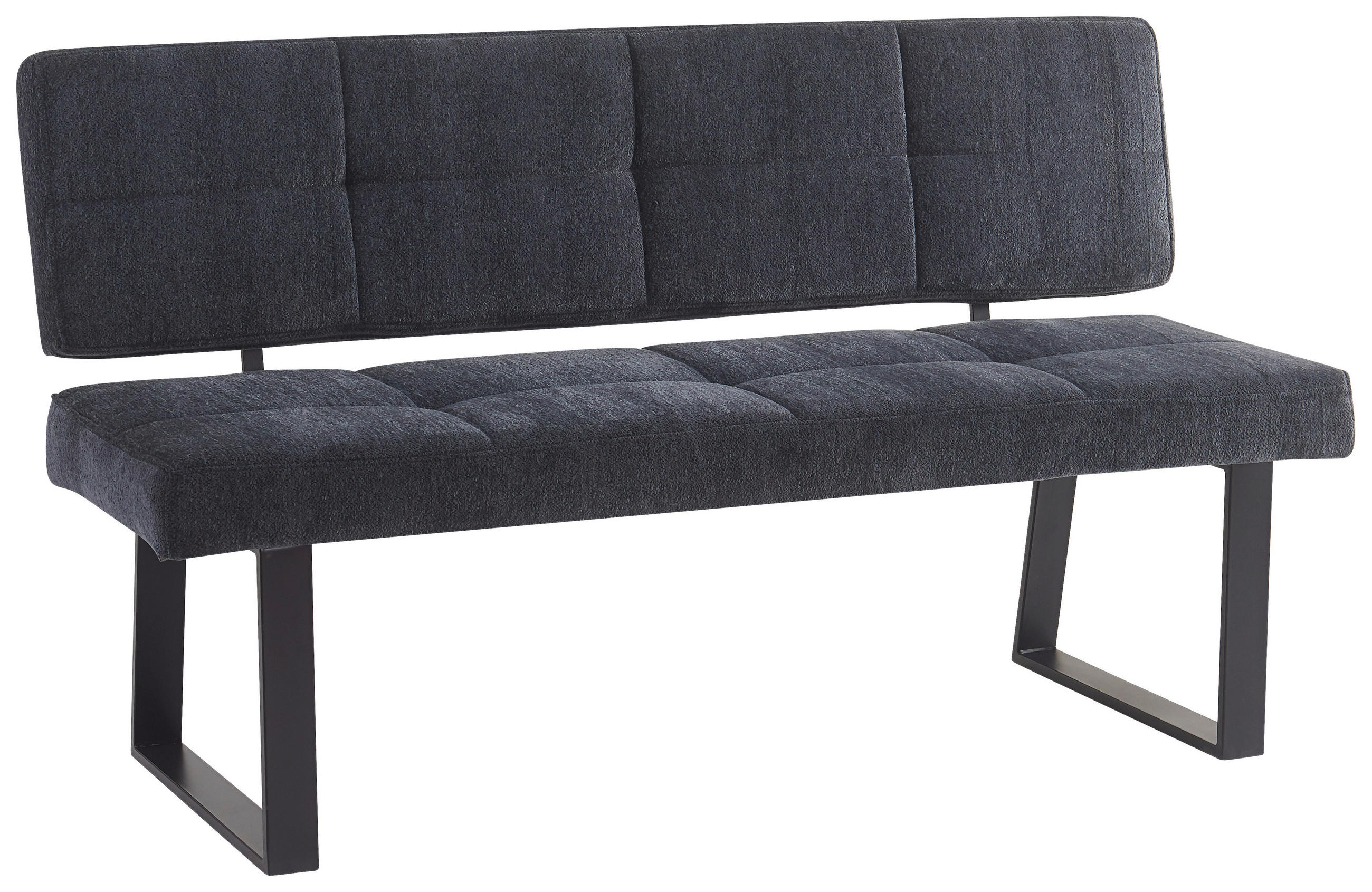 SITZBANK in Metall, Textil Dunkelgrau  - Dunkelgrau/Schwarz, LIFESTYLE, Textil/Metall (140/85/56,5cm) - MID.YOU