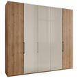 DREHTÜRENSCHRANK  in Champagner, Eiche Bianco  - Schieferfarben/Eiche Bianco, KONVENTIONELL, Glas/Holzwerkstoff (250/236/58cm) - Dieter Knoll