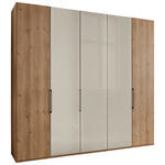 DREHTÜRENSCHRANK  in Champagner, Eiche Bianco  - Schieferfarben/Eiche Bianco, KONVENTIONELL, Glas/Holzwerkstoff (250/236/58cm) - Dieter Knoll