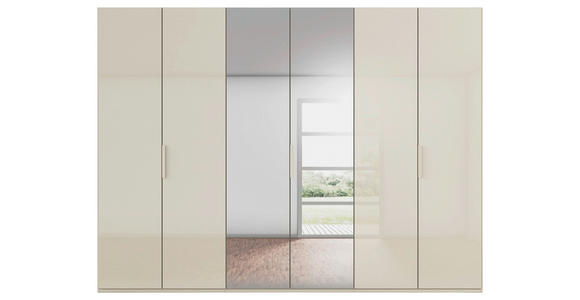 DREHTÜRENSCHRANK 301/235/61 cm,  in Champagner, 6-türig  - Champagner, Basics, Glas/Holzwerkstoff (301/235/61cm) - Novel