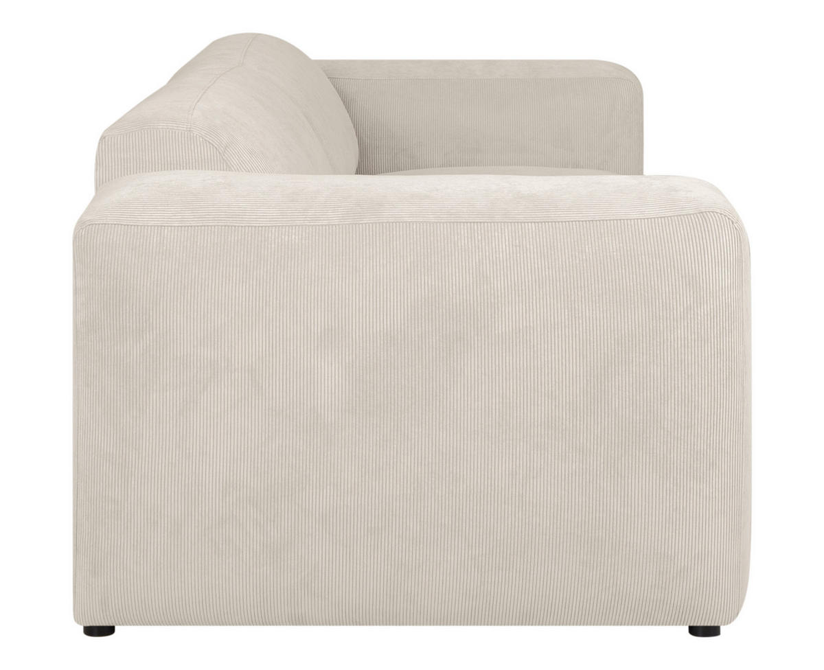 3-SITZER-SOFA in Cord Creme  - Creme/Schwarz, Design, Kunststoff/Textil (247/75/104cm) - MID.YOU