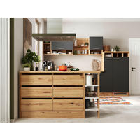 KÜCHENBLOCK 310-150 cm   in Grau  - Wildeiche/Grau, Design, Holzwerkstoff/Metall (310-150cm) - Respekta