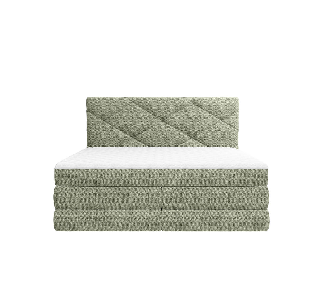 BOXSPRINGBETT 140/200 cm,  in Salbeigrün, Bettkasten, Matratzen, H3 + H4 = fest + sehr fest  - Salbeigrün/Schwarz, KONVENTIONELL, Kunststoff/Textil (140/200cm) - Carryhome