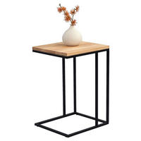 ODKLÁDACÍ STOLEK, divoký dub, černá, barvy dubu - černá/barvy dubu, Basics, kov/dřevo (43/38/62cm)