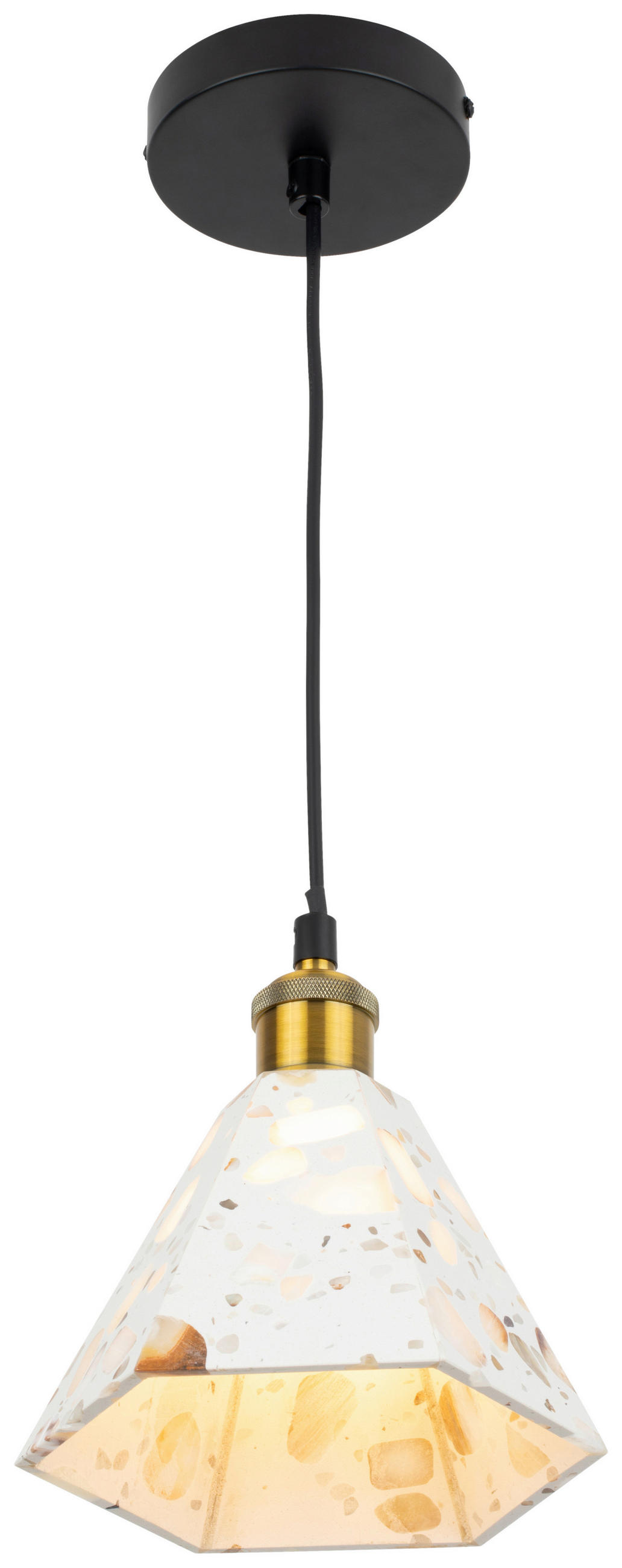 HÄNGELEUCHTE 17/120 cm  - Beige, Design, Stein/Metall (17/120cm) - Collet's Monde