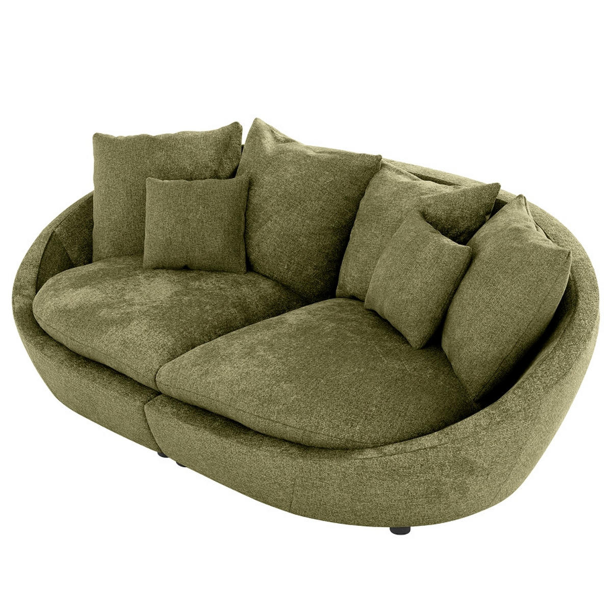 BIGSOFA in Chenille Grün  - Schwarz/Grün, Modern, Kunststoff/Textil (280/87/131cm) - Trendmanufaktur