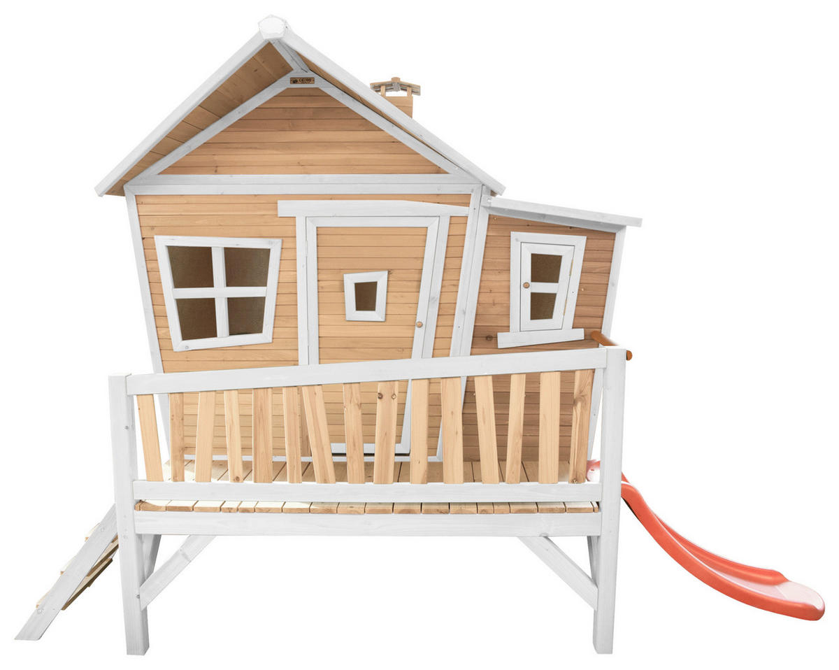 SPIELHAUS 123/12,8/152 cm  - Weiss/Rot, Konventionell, Holz/Kunststoff (123/12,8/152cm)