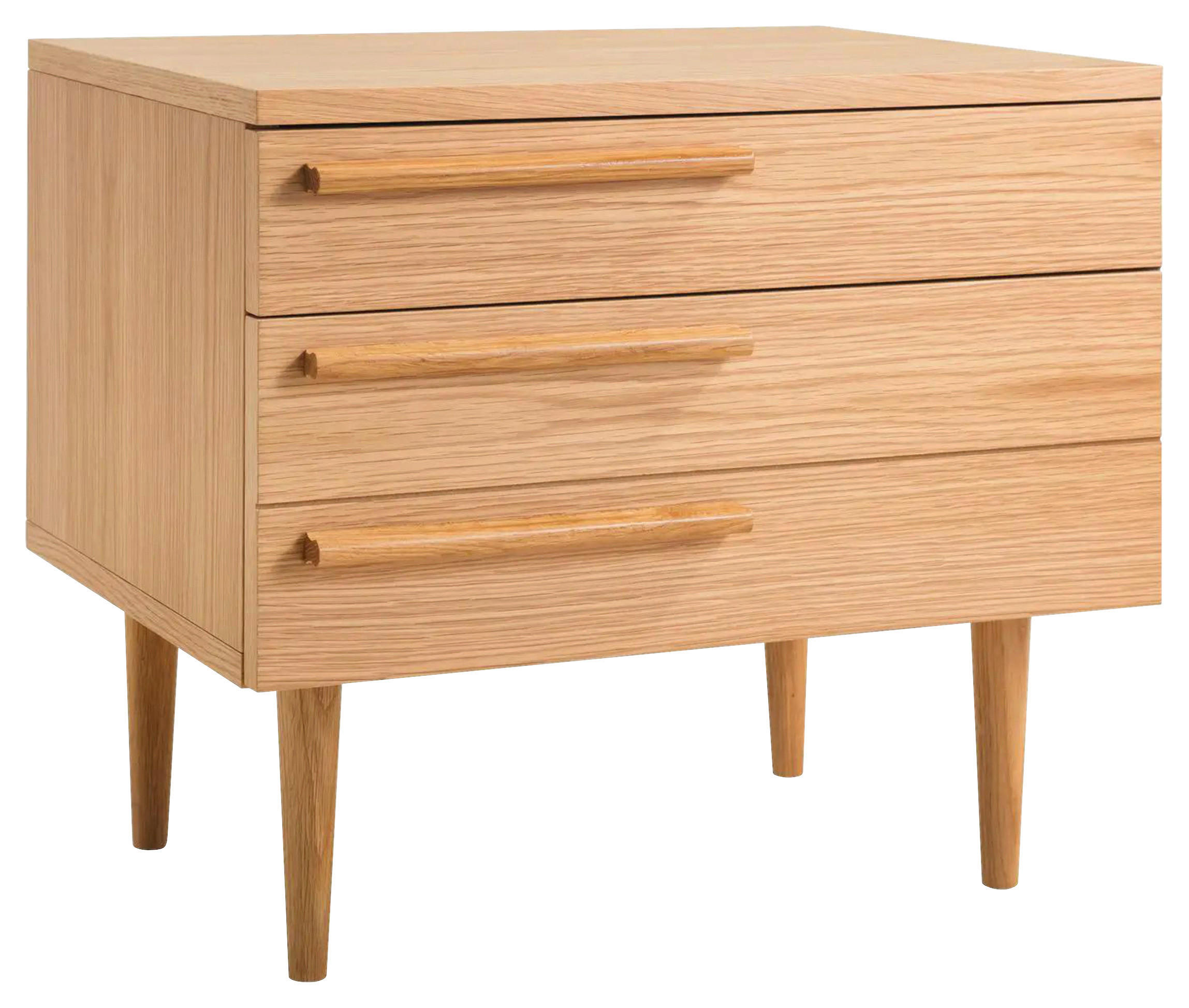 NACHTSCHRANK 55/50/40 cm Eiche furniert, massiv  - Eichefarben/Naturfarben, Design, Holz/Holzwerkstoff (55/50/40cm) - home24