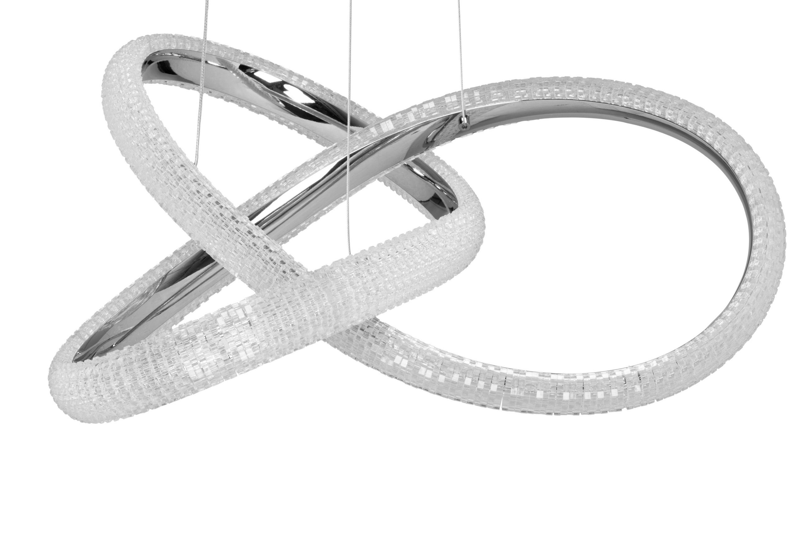 ZÁVESNÉ LED SVIETIDLO, 53/150 cm  - chrómová, Design, kov/plast (53/150cm) - Novel