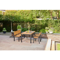 GARTENBANK 146/84/57,5 cm  in Naturfarben  - Anthrazit/Robinienfarben, KONVENTIONELL, Holz/Metall (146/84/57,5cm) - Siena Garden