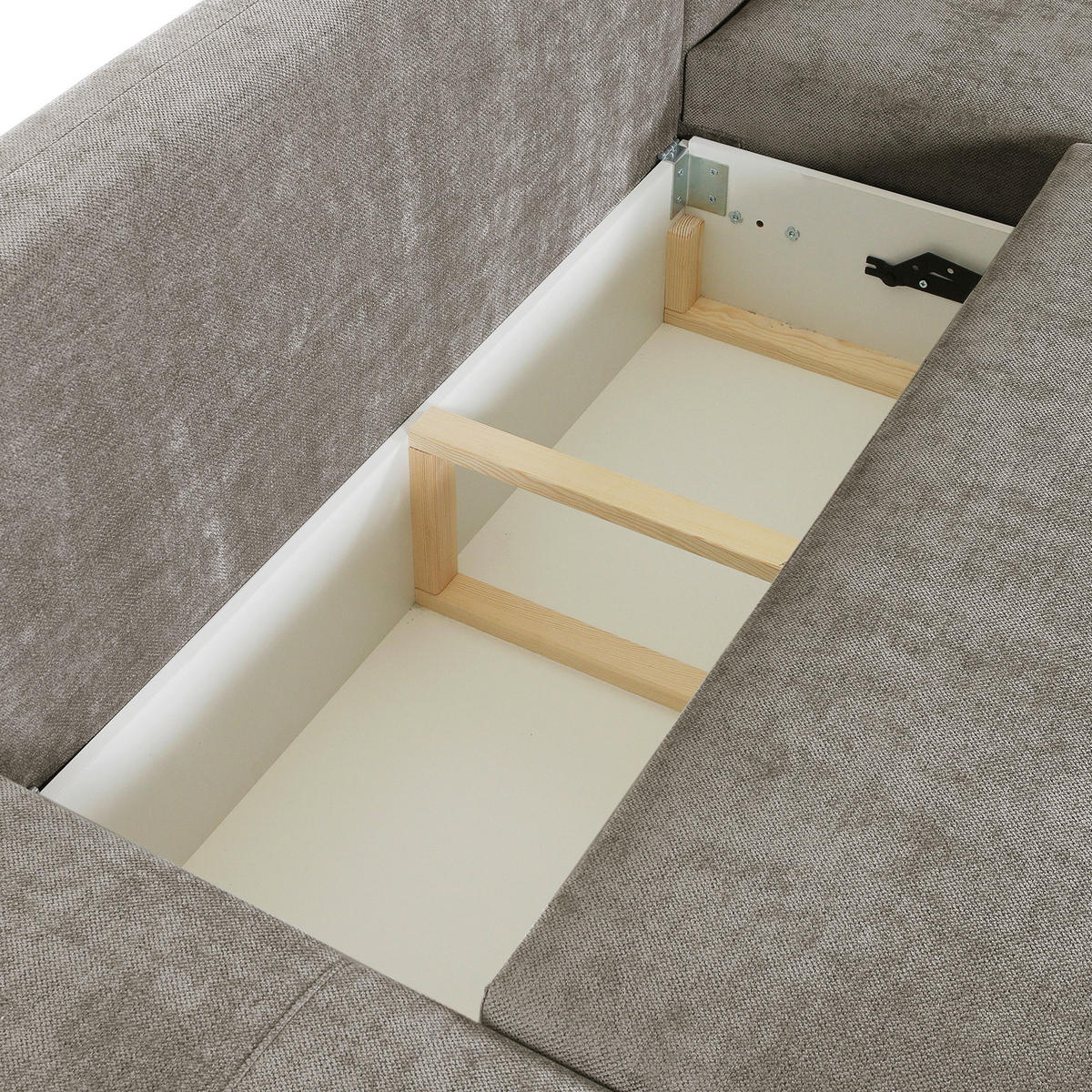 ECKSOFA in Flachgewebe Hellbraun  - Hellbraun/Schwarz, Konventionell, Kunststoff/Textil (295/200cm) - Carryhome