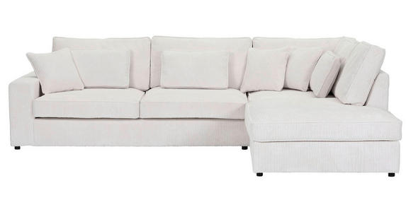 ECKSOFA Naturfarben Cord Zierkissen, Rückenkissen, Rücken echt  - Schwarz/Naturfarben, MODERN, Kunststoff/Textil (307/228cm) - Carryhome