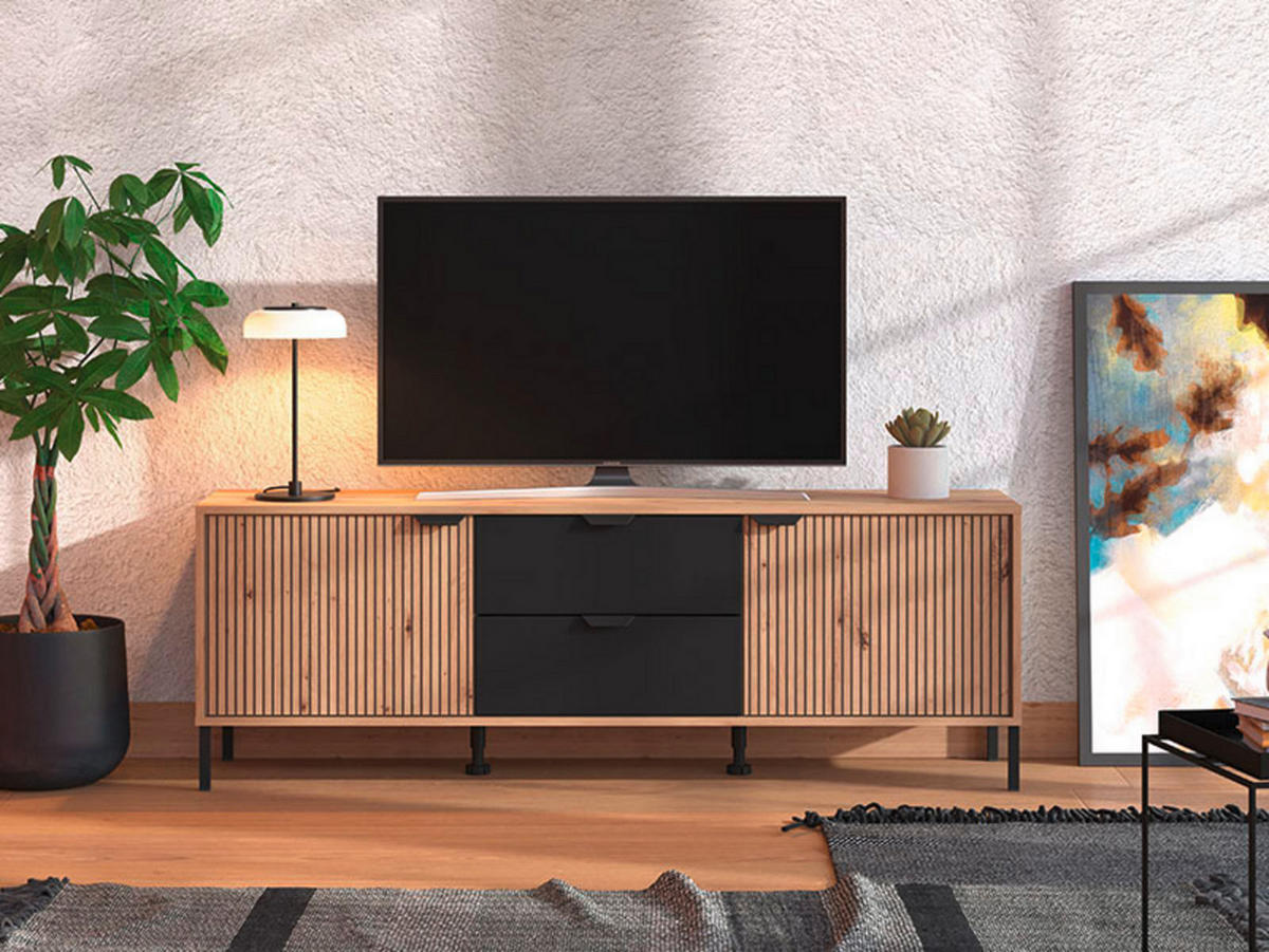 TV-ÁLLVÁNY Artisan tölgy  - Artisan tölgy, Basics, faalapú anyag (157/54,5/40cm) - Xora