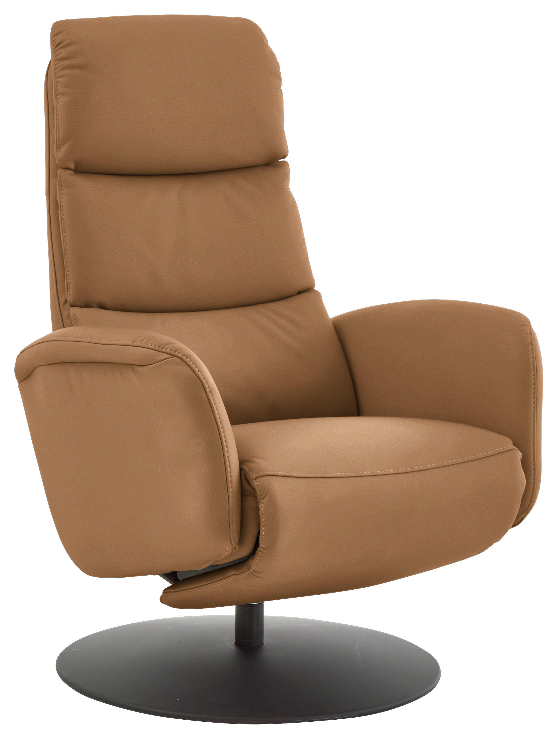 RELAXSESSEL in Leder Hellbraun  - Hellbraun/Schwarz, Design, Leder/Metall (76/108/86cm) - Dieter Knoll