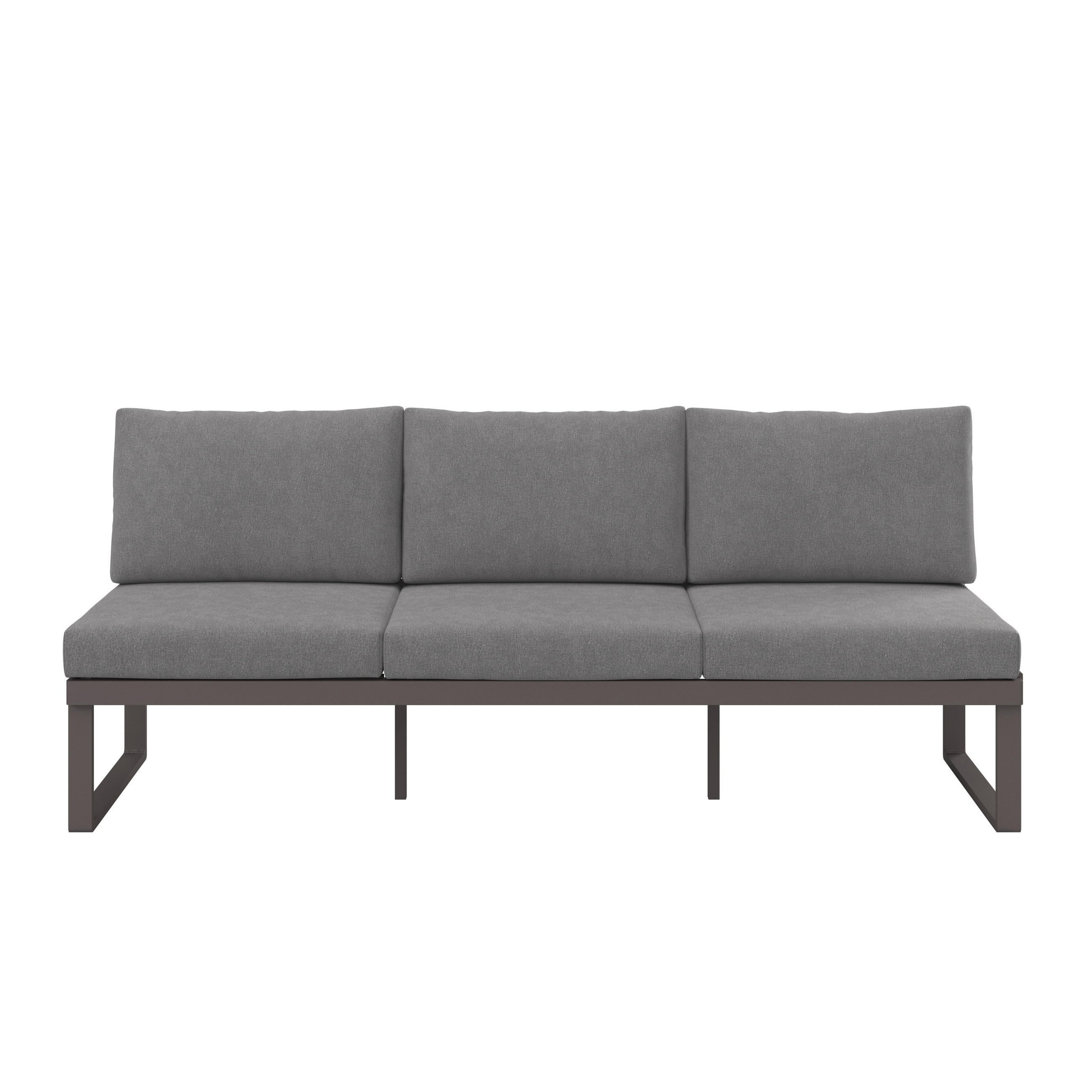 LOUNGESOFA  - Dunkelgrau/Anthrazit, Design, Textil/Metall (201/74/76cm) - Amatio
