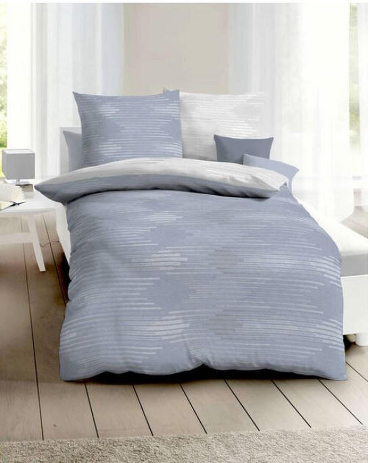 BETTWÄSCHE Makosatin 140/220 cm  - Dunkelblau, KONVENTIONELL, Textil (140/220cm) - Kaeppel