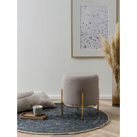 HOCKER in Textil Taupe, Goldfarben  - Taupe/Goldfarben, MODERN, Textil/Metall (35/38/35cm) - Livetastic