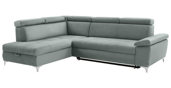 ECKSOFA Mintgrün Mikrofaser  - Chromfarben/Mintgrün, KONVENTIONELL, Textil/Metall (206/271cm) - Carryhome