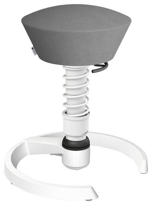 BÜROHOCKER Mikrofaser Grau, Weiß - Weiß/Grau, Basics, Textil/Metall (55/45,66/55cm) - Aeris