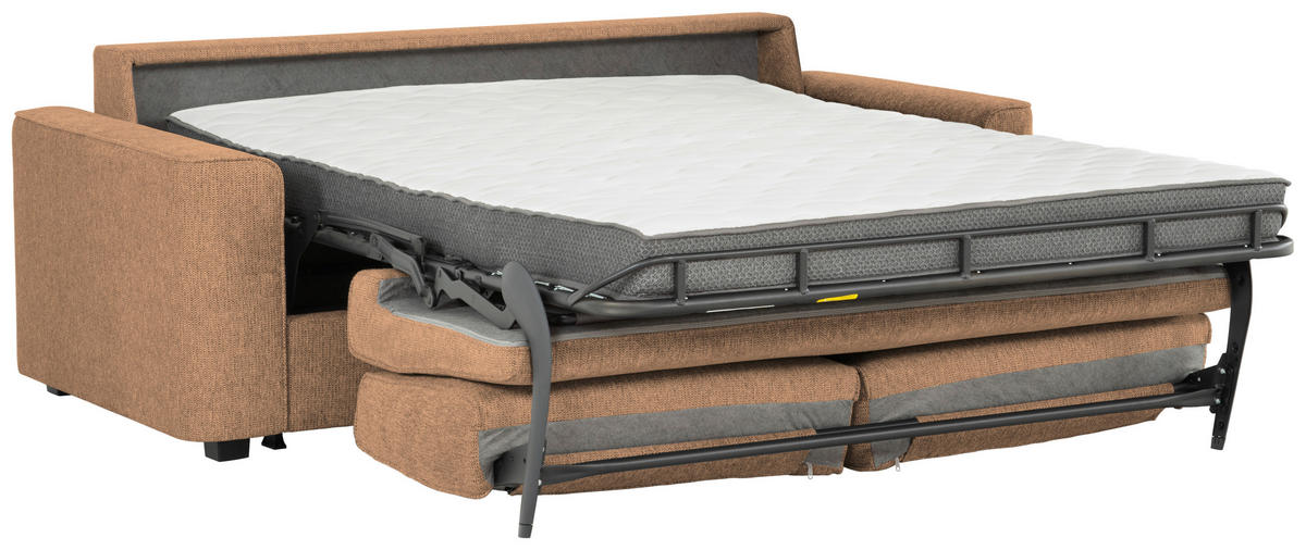 SCHLAFSOFA Sola in Webstoff Kupferfarben  - Schwarz/Kupferfarben, Design, Kunststoff/Textil (186/83/100cm) - Xora