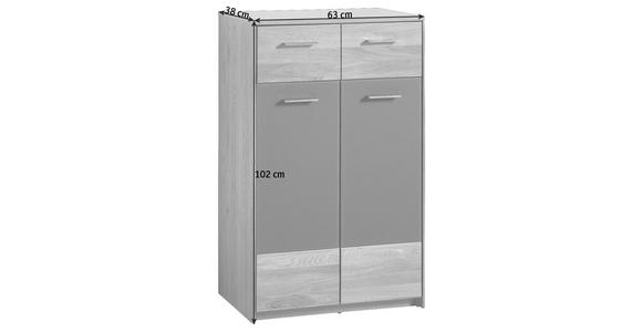 SCHUHSCHRANK 63/102/38 cm - Edelstahlfarben/Eichefarben, Natur, Holz/Holzwerkstoff (63/102/38cm) - Voleo