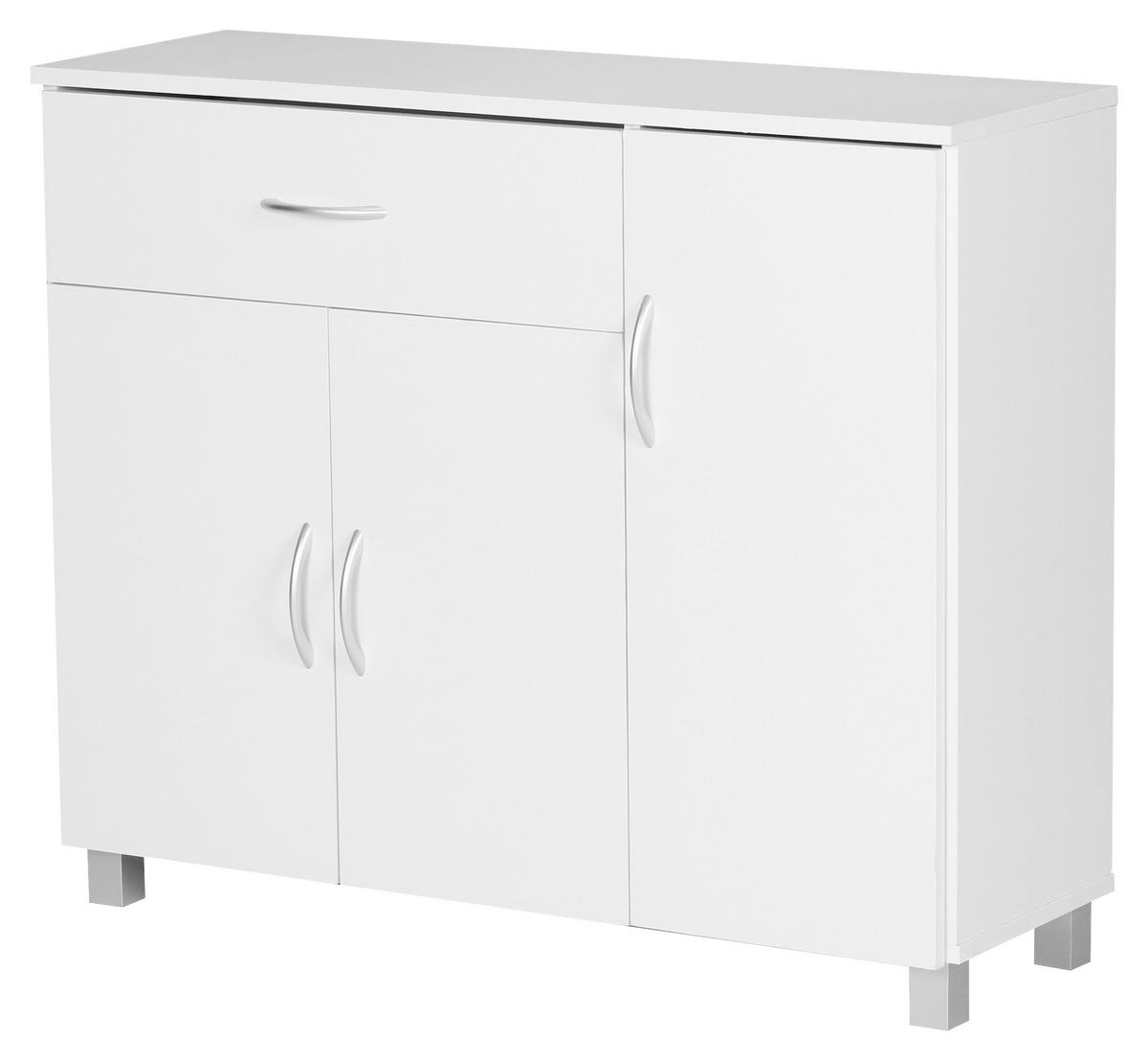 ŠIROKÁ KOMODA, 90/75/30 cm - sivá/hliníková, Konventionell, kompozitné drevo (90/75/30cm) - MID.YOU