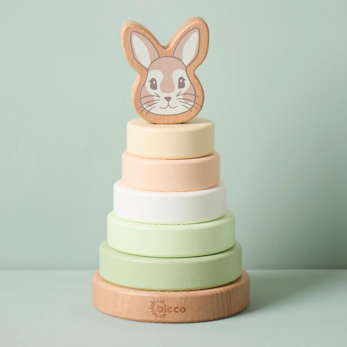 STAPELTURM Stapelturm Hase Fine  - Beige/Grün, Basics, Holz (10/18,5/10cm)