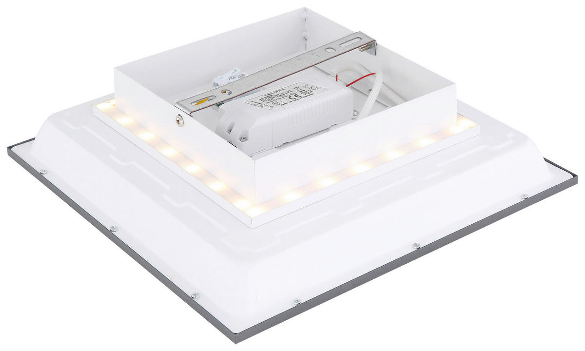 LED-DECKENLEUCHTE 12 W    30/30/6 cm  - Weiss/Opal, Basics, Kunststoff/Metall (30/30/6cm) - Globo