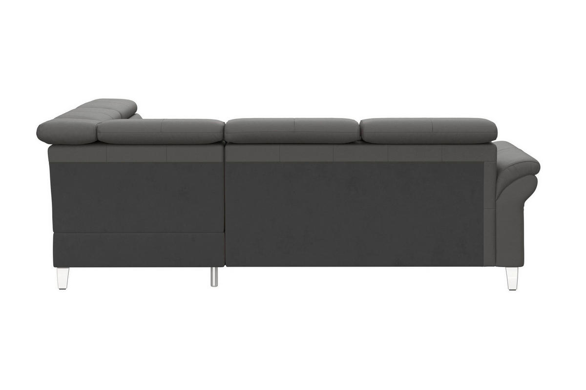 ROHOVÁ SEDAČKA, textil, koža, mokka - chrómová/mokka, Basics, kov/koža (245/194cm) - Sit & More