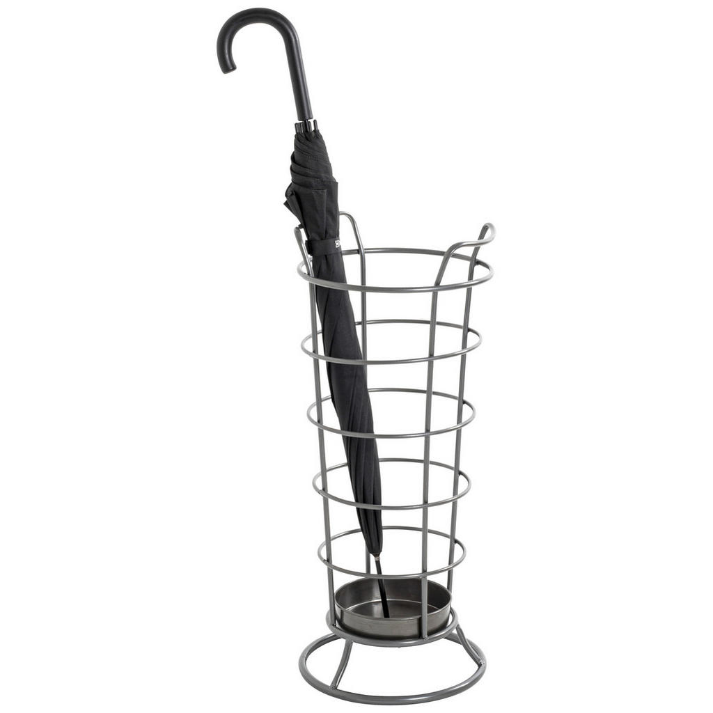 Thumbnail - Xxxl Schirmständer, Anthrazit, Metall, 27x65x27 cm, Tropfschale, Garderobe, Schirmständer