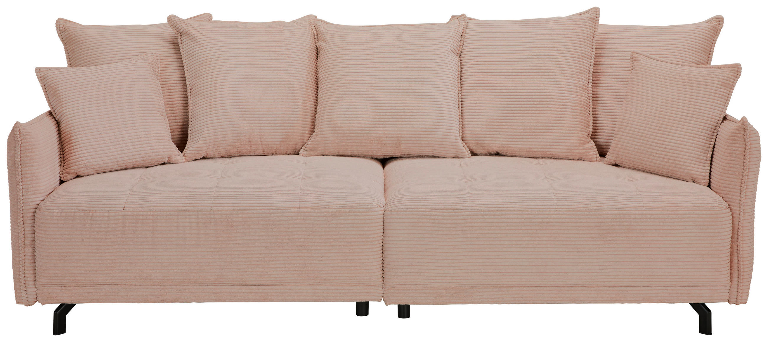 BIGSOFA Cord Rosa  - Schwarz/Rosa, Design, Textil/Metall (226/91/103cm) - Carryhome