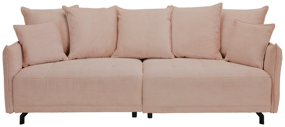 BIGSOFA Cord Rosa  - Schwarz/Rosa, Design, Textil/Metall (226/91/103cm) - Carryhome